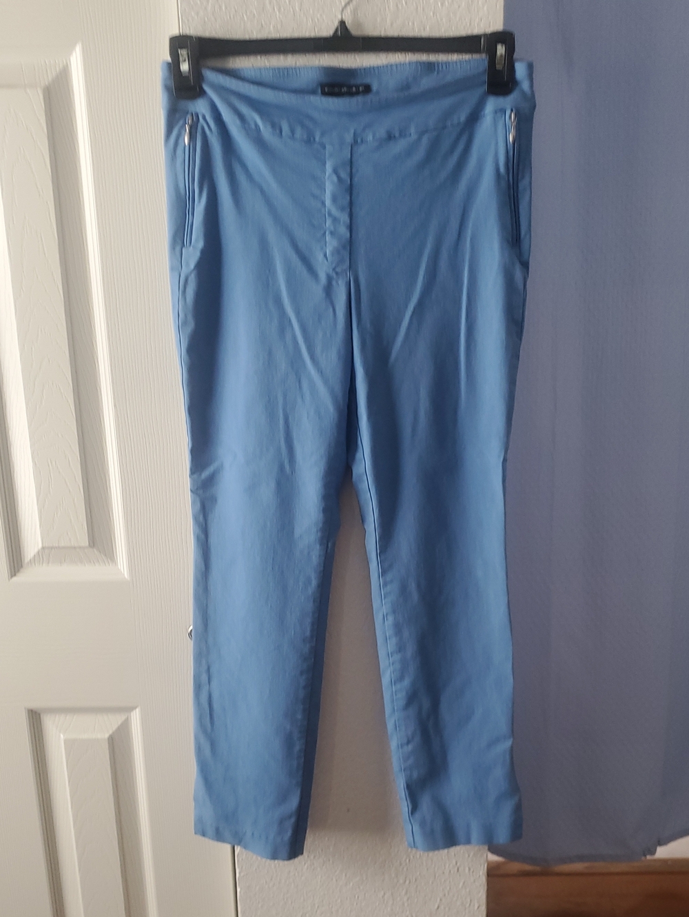 Counterparts Light Blue Skinny Women's Pants with Zip Details